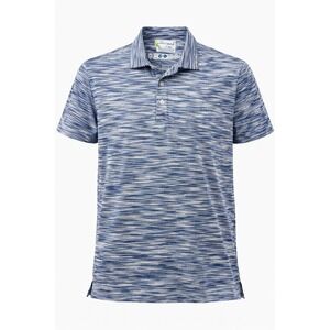 TailorByrd Polo Shirt Mens L Blue Space Dye Performance Stretch Golf Casual